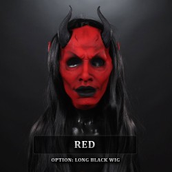 IN STOCK - Diabolique Red Silicone face with wig - Female Fit