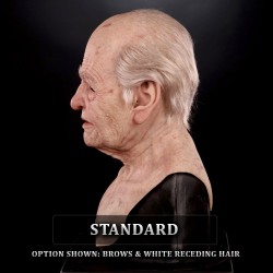 IN STOCK - Elderly Flesh with Eyebrows and White Receding Hair