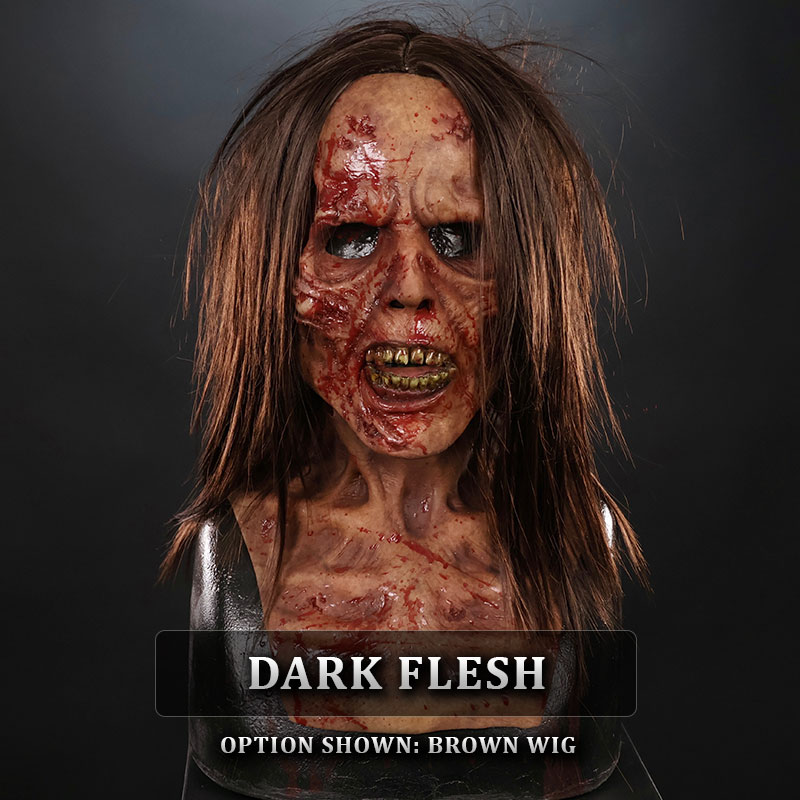 IN STOCK - Female Zombie Dark Skin with Hair Female Fit 