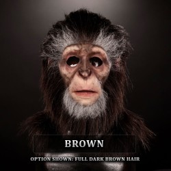 IN STOCK - Monkey Brown Female Fit with Full Dark Brown Hair