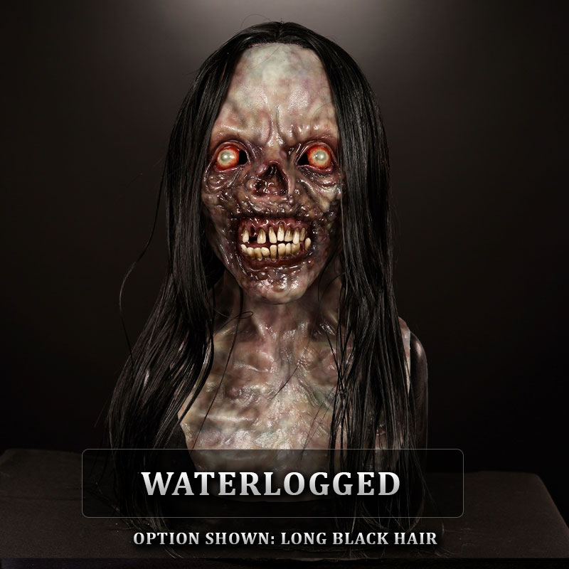 IN STOCK - Grotesque Waterlogged Long Black Hair Female Fit