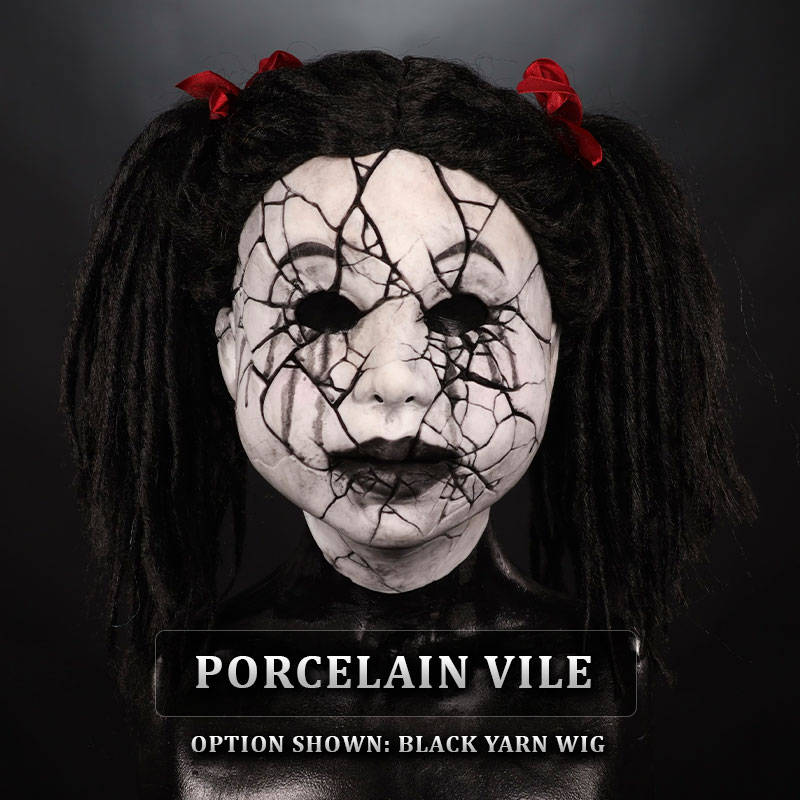 IN STOCK - Baby Doll Porcelain Vile with Black Yarn Wig Female Fit