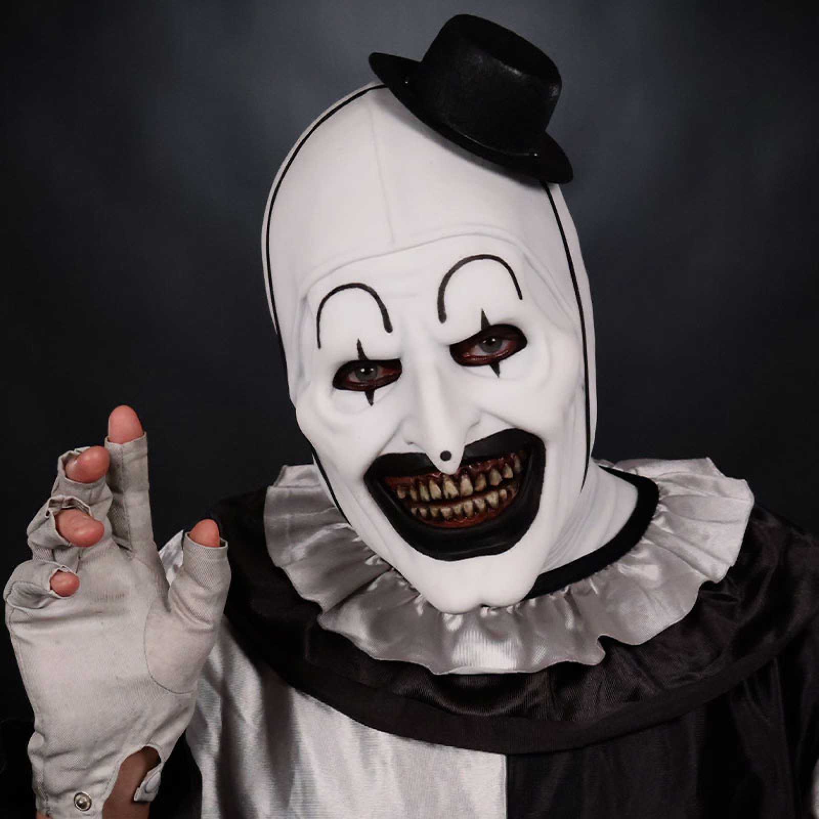 thumbnail image 2 of Acbagi Halloween Mask Scary Horror Terrifier Clown Creepy Mask Masquerade Mask Party Cosplay Mask For Adults 2 of 11