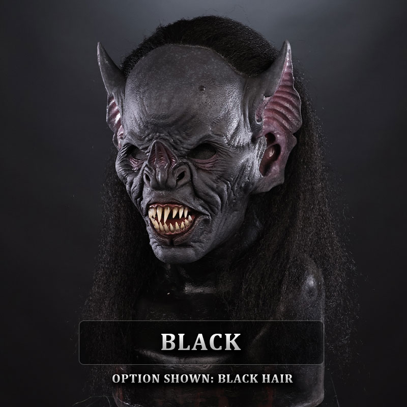 IN STOCK - Bat Black Silicone face with bonded Black hair IN STOCK - Bat Black Silicone face with bonded Black hair