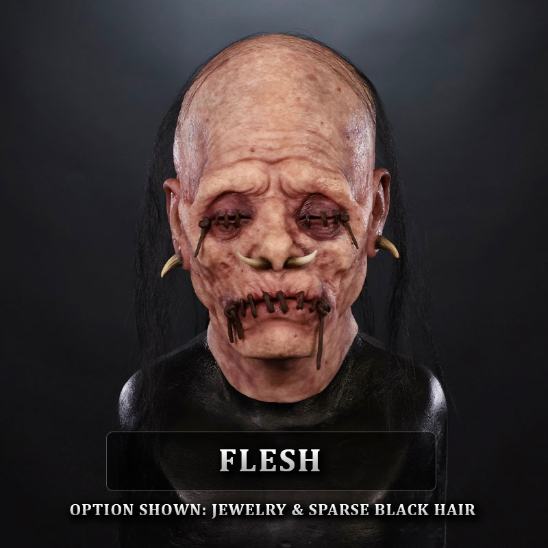 Shrunken Head Silicone Half Mask