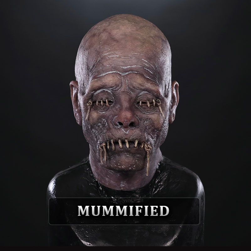 Shrunken Head Silicone Half Mask