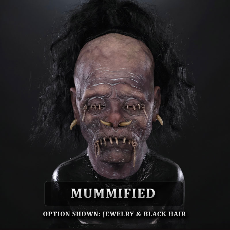 Shrunken Head Silicone Half Mask