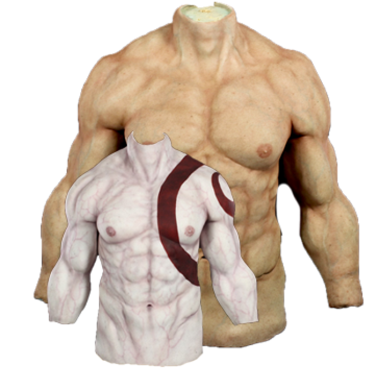 Realistic Silicone Fake Muscle Suit Cosplay Costume Men Invisible